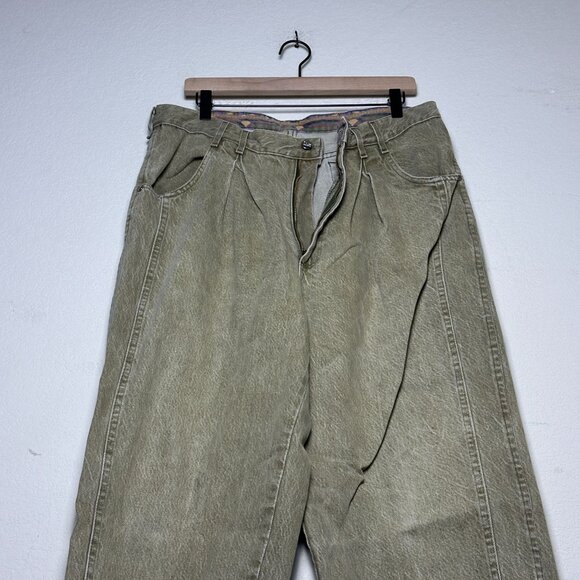 VTG 90s Blues Ally Straight Fit Denim Jean Pant Men 34x32 Beige Streetwear Brown - Picture 5 of 12